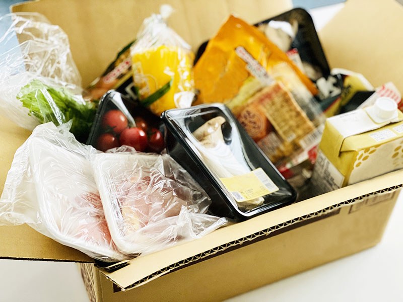 フードドライブに集まった食品